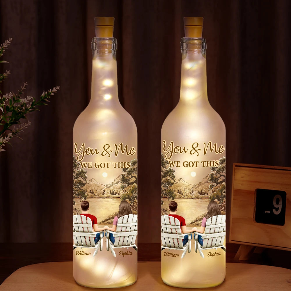 Back Sitting Couple You And Me We Got This - Personalized Bottle Light by Inkedjoy