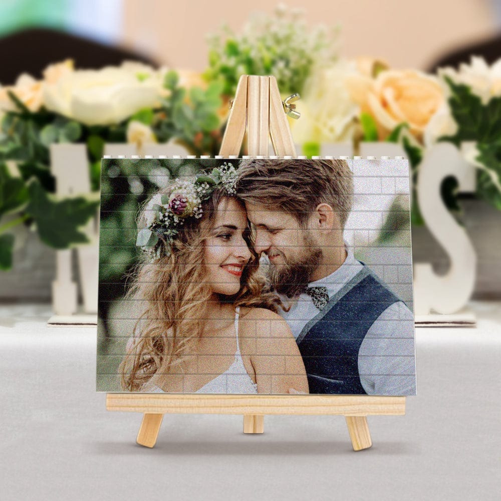 Wedding Gifts Personalized Building Brick Photo Block Square Shape by Inkedjoy