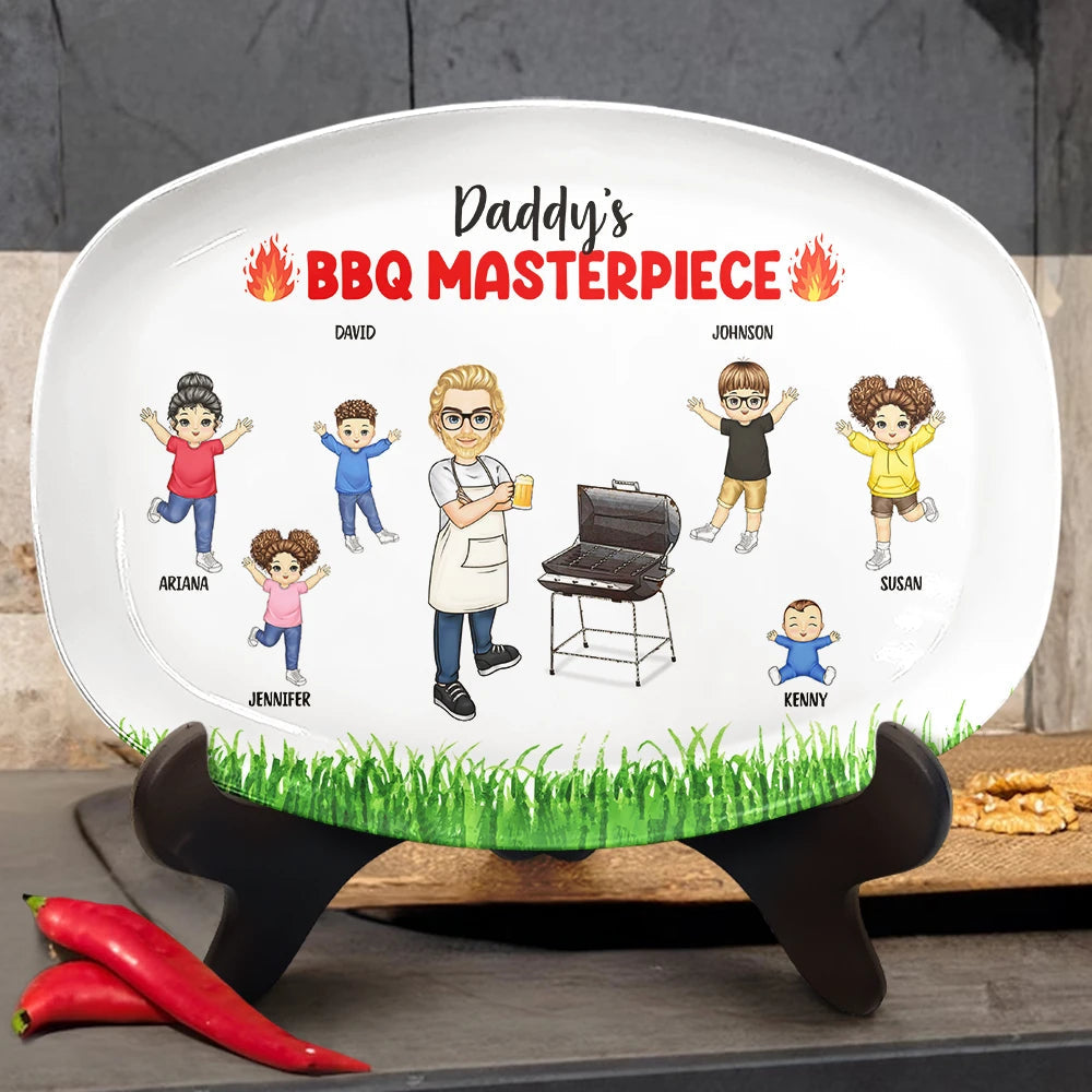 Grilling Plate Awesome BBQ - Personalized Plate by Inkedjoy