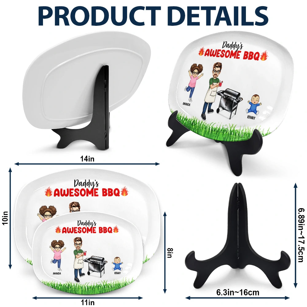 Grilling Plate Awesome BBQ - Personalized Plate by Inkedjoy