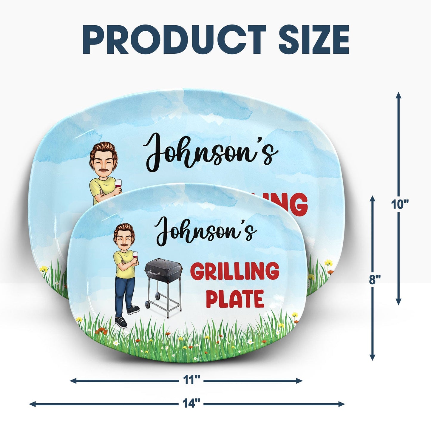 Grilling Plate Awesome BBQ - Gift For Yourself, Gift For Man - Personalized Custom Plate by Inkedjoy