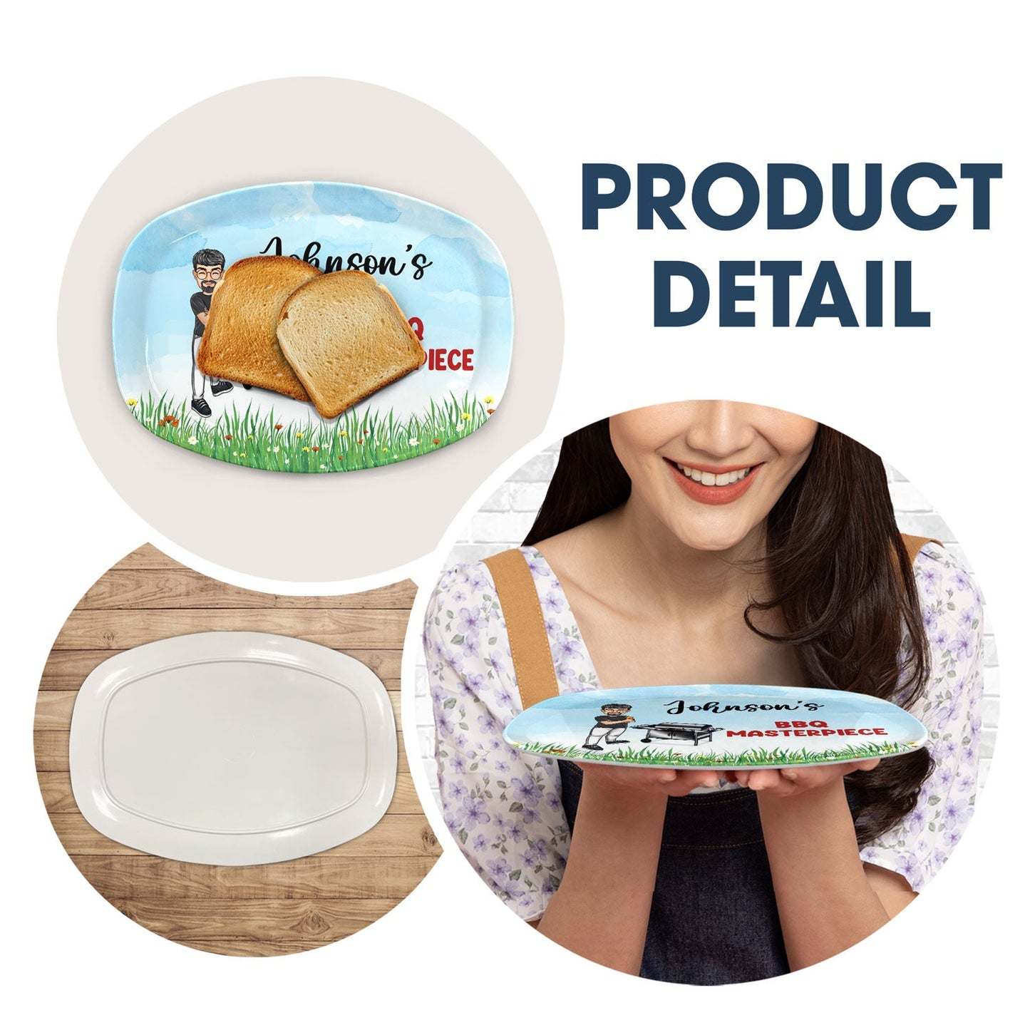 Grilling Plate Awesome BBQ - Gift For Yourself, Gift For Man - Personalized Custom Plate by Inkedjoy