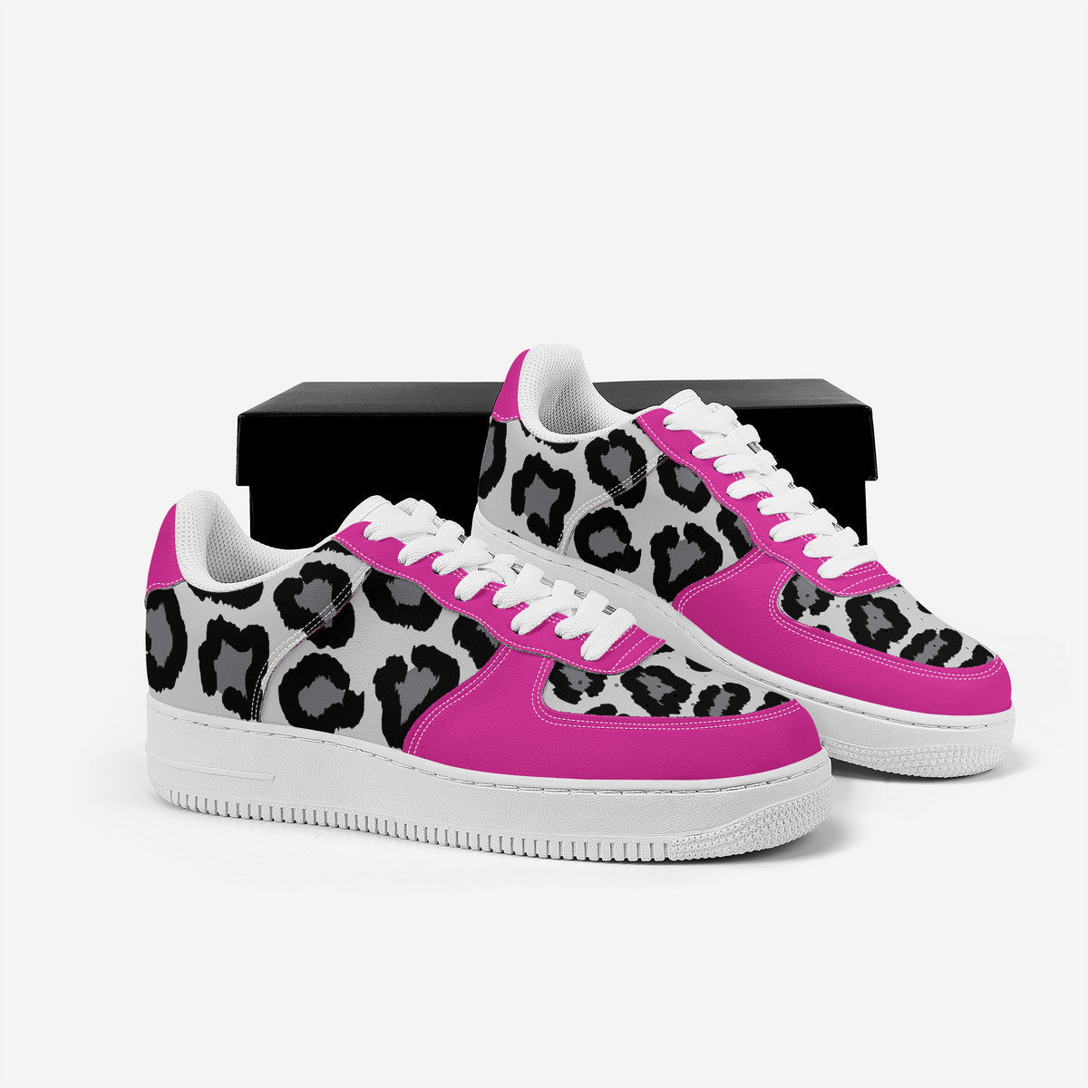 Low Top Unisex Sneaker Leopard print and Pink decoration JewelryLuxeUS.store
