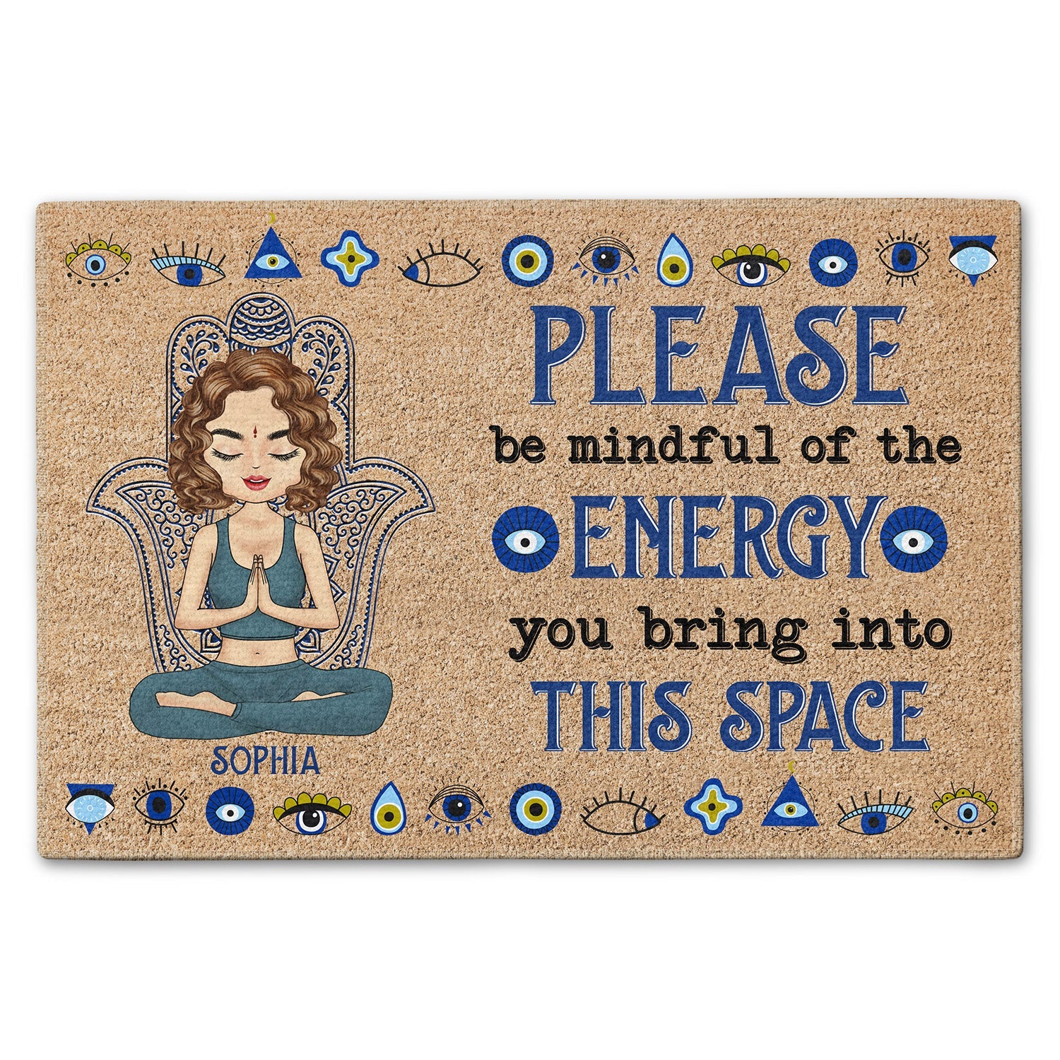 Please Be Mindful Of The Energy You Bring Into This Space - Birthday, Loving Gift For Yourself, Women, Yoga Lovers Rug - Personalized Doormat by Inkedjoy