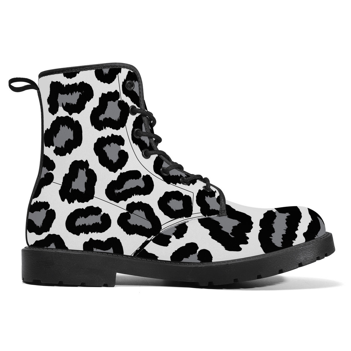 Synthetic Leather Boots Leopard print decoration