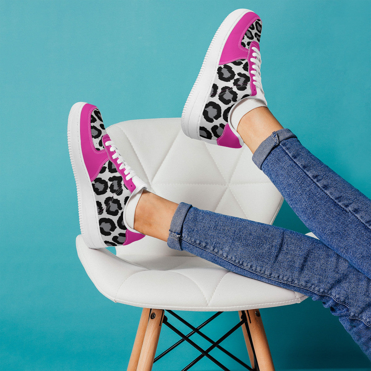 Low Top Unisex Sneaker Leopard print and Pink decoration JewelryLuxeUS.store