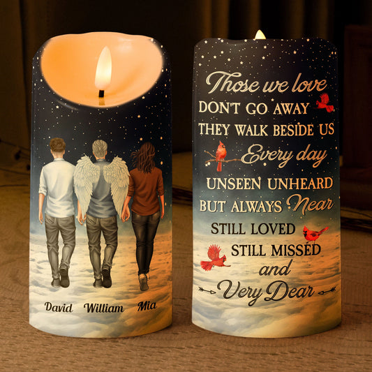 Memorial Candle Those We Love Don't Go Away - Personalized LED Candle by Inkedjoy
