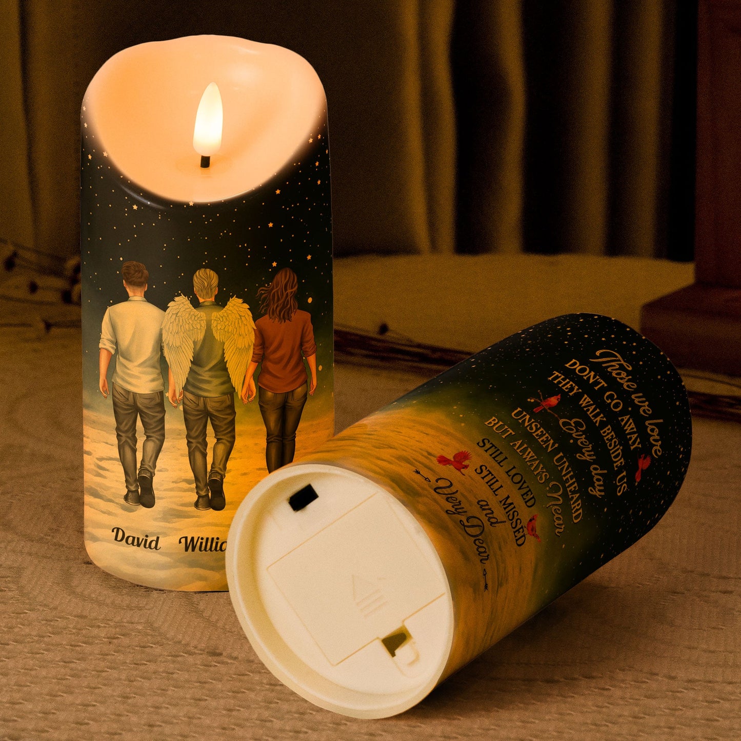 Memorial Candle Those We Love Don't Go Away - Personalized LED Candle by Inkedjoy