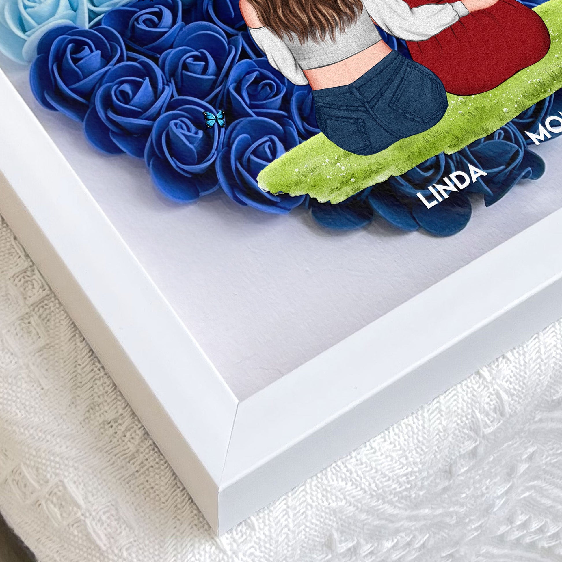 Mother & Daughter Forever Linked Together - Personalized Flower Shadow Box by Inkedjoy