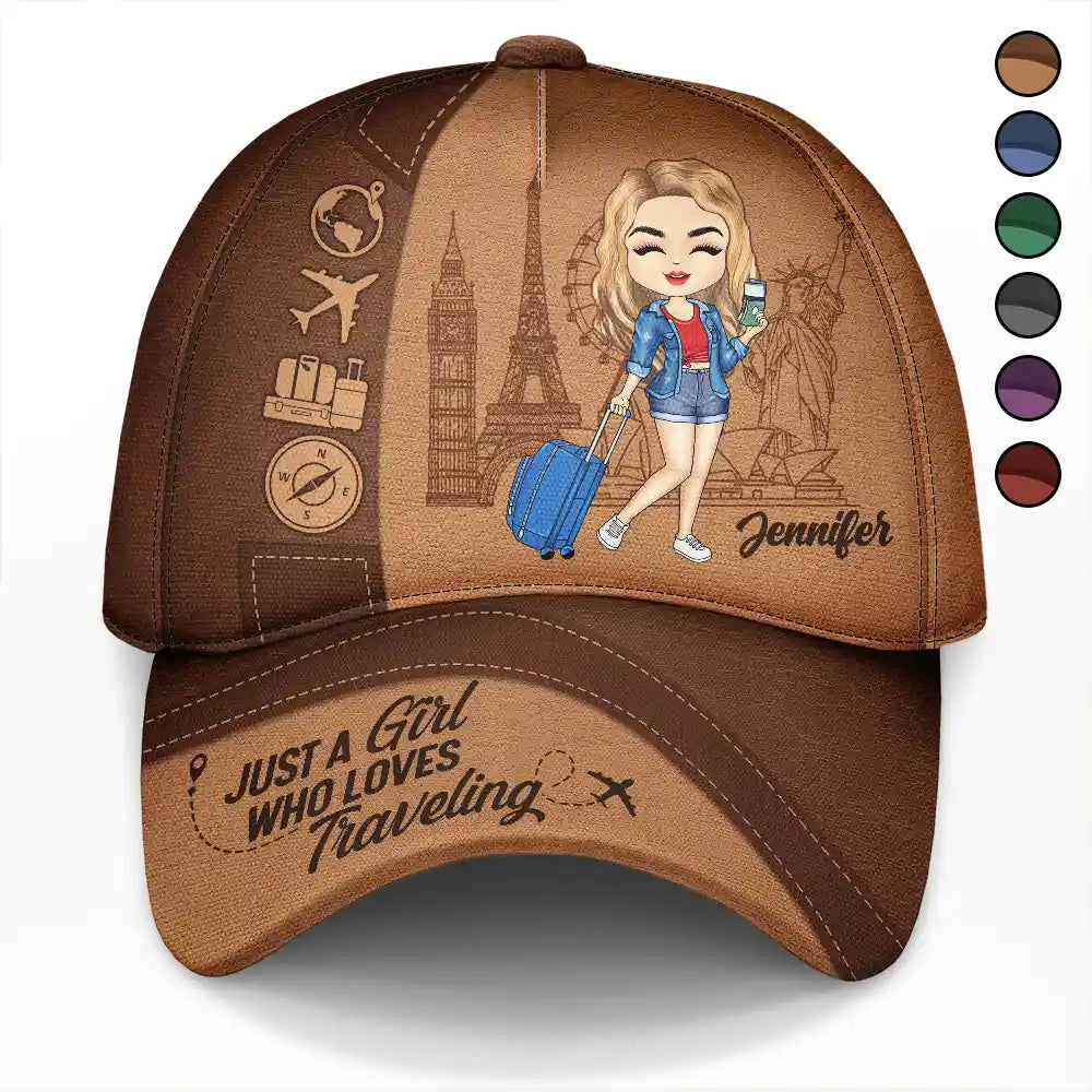 Just A Girl Boy Loves Traveling - Personalized Classic Cap by Inkedjoy