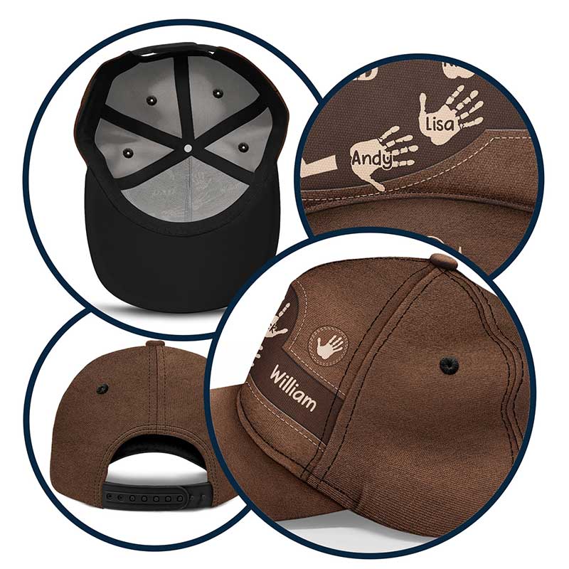 Grandpa Dad Kids Handprints - Personalized Classic Cap by Inkedjoy