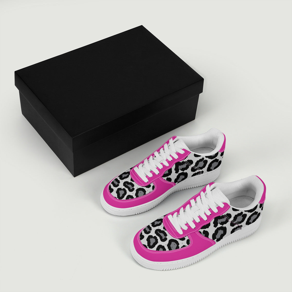 Low Top Unisex Sneaker Leopard print and Pink decoration JewelryLuxeUS.store