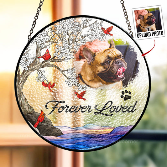 Pet Loss - Personalized Photo Stained Glass Window Hanging Suncatcher by Inkedjoy