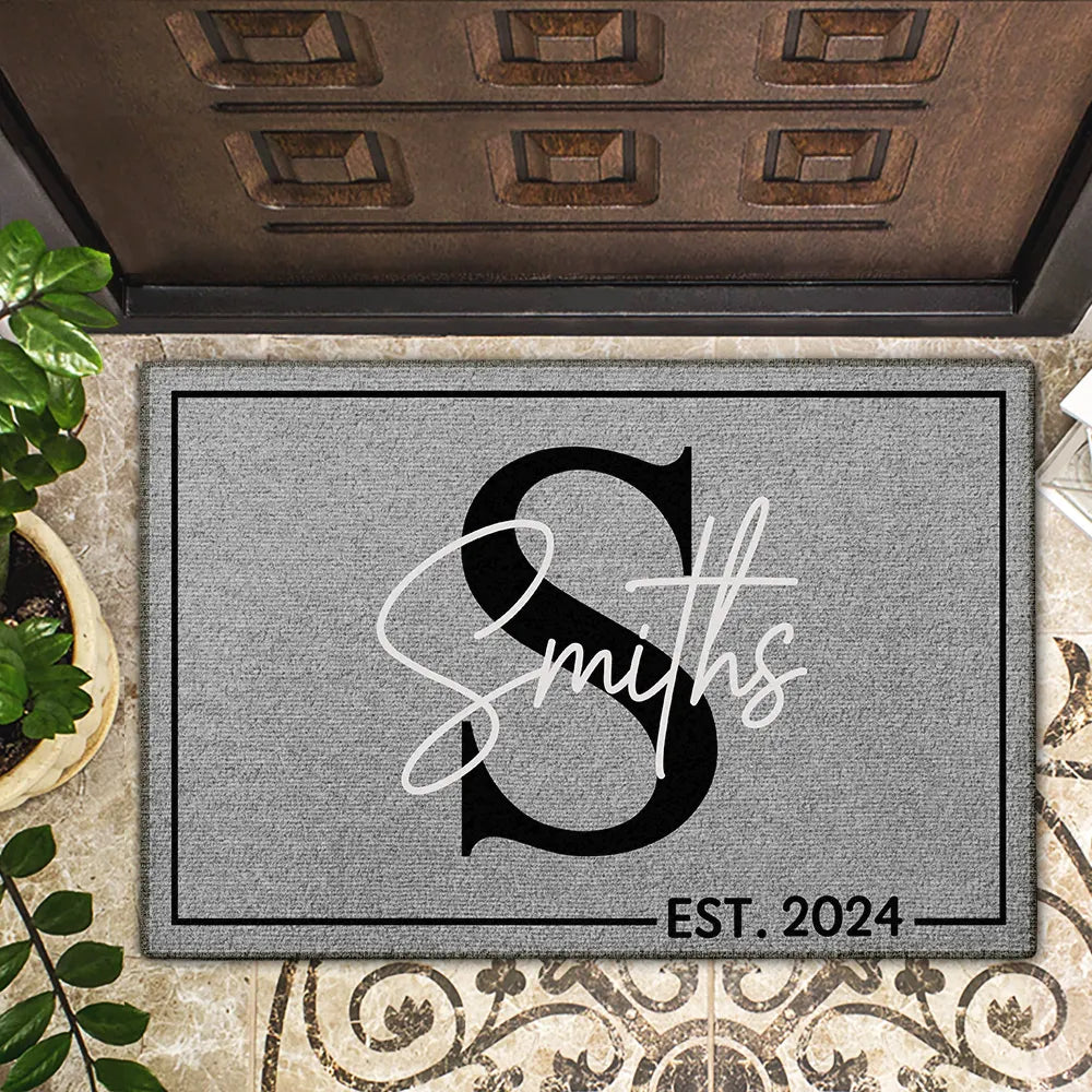 Monogram Family Name - Personalized Doormat by Inkedjoy