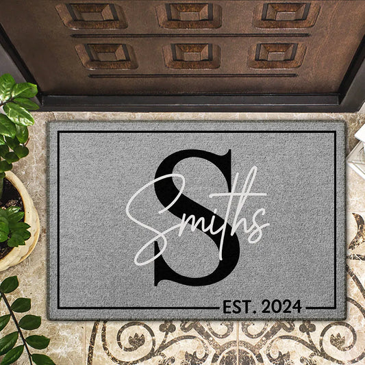 Monogram Family Name - Personalized Doormat by Inkedjoy