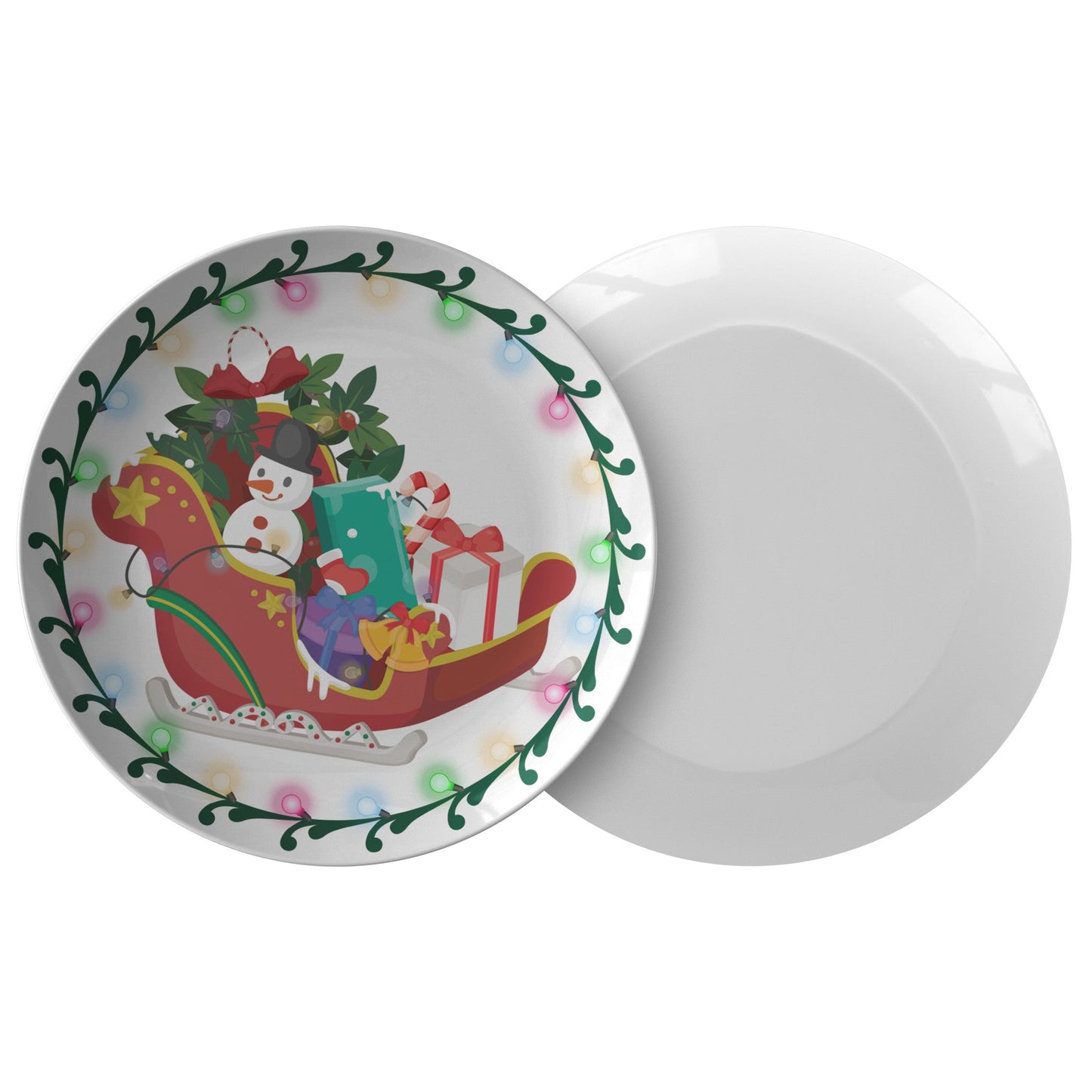 Snowman Christmas Plate, Holiday Dinnerware, Christmas Table Decor, Festive Serving Dish, Holiday Party Gift by teelaunch