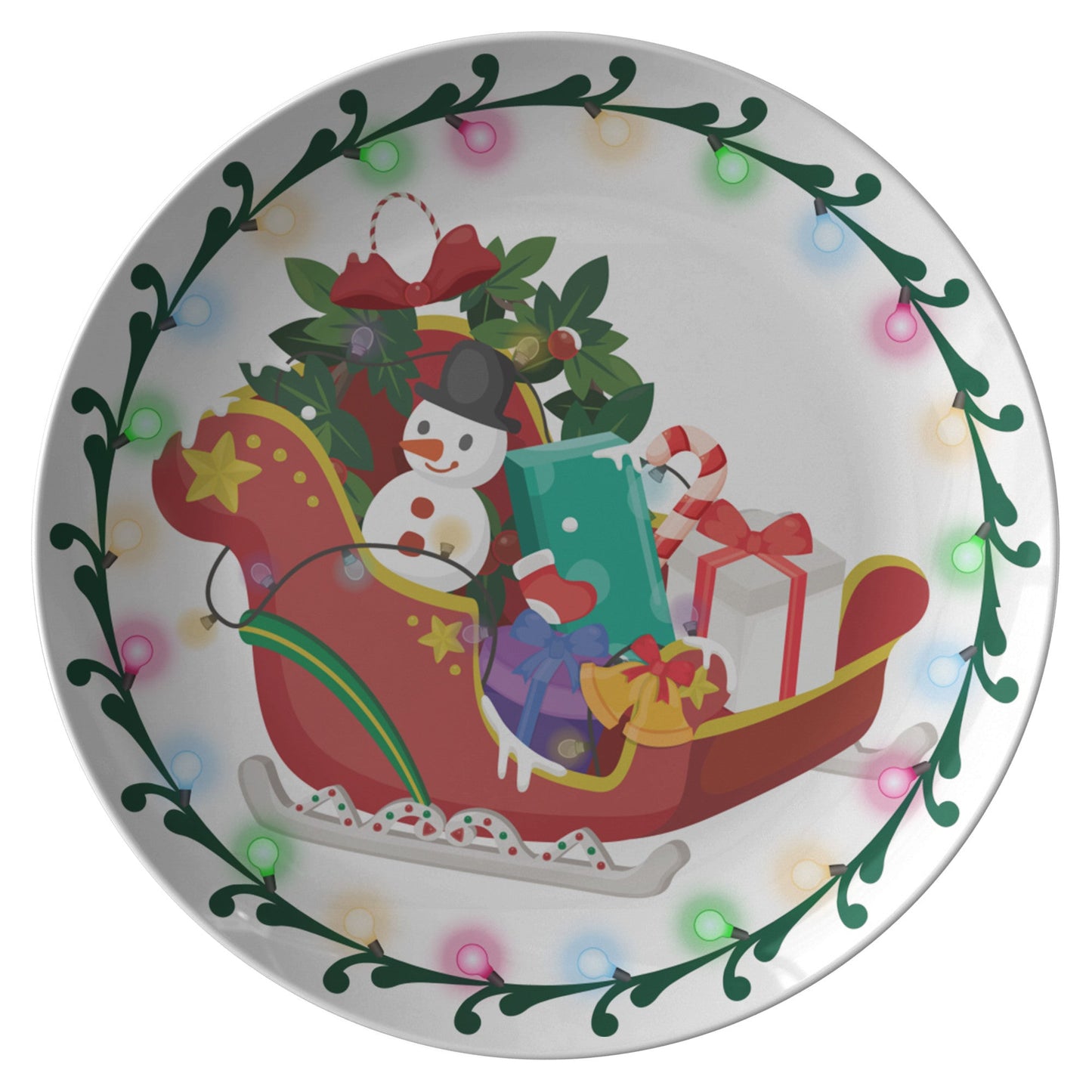 Snowman Christmas Plate, Holiday Dinnerware, Christmas Table Decor, Festive Serving Dish, Holiday Party Gift by teelaunch