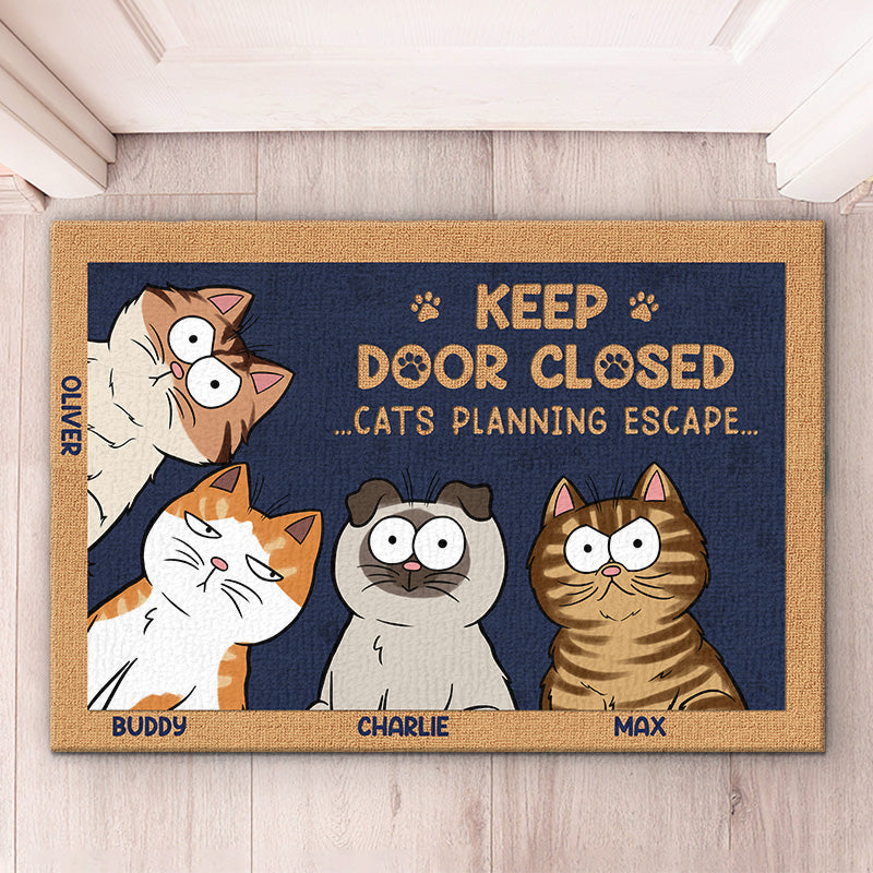 Don't Let The Cat Out No Matter What He Tells You - Cat Personalized Custom Home Decor Decorative Mat - House Warming Gift, Gift For Pet Owners, Pet Lovers by Inkedjoy