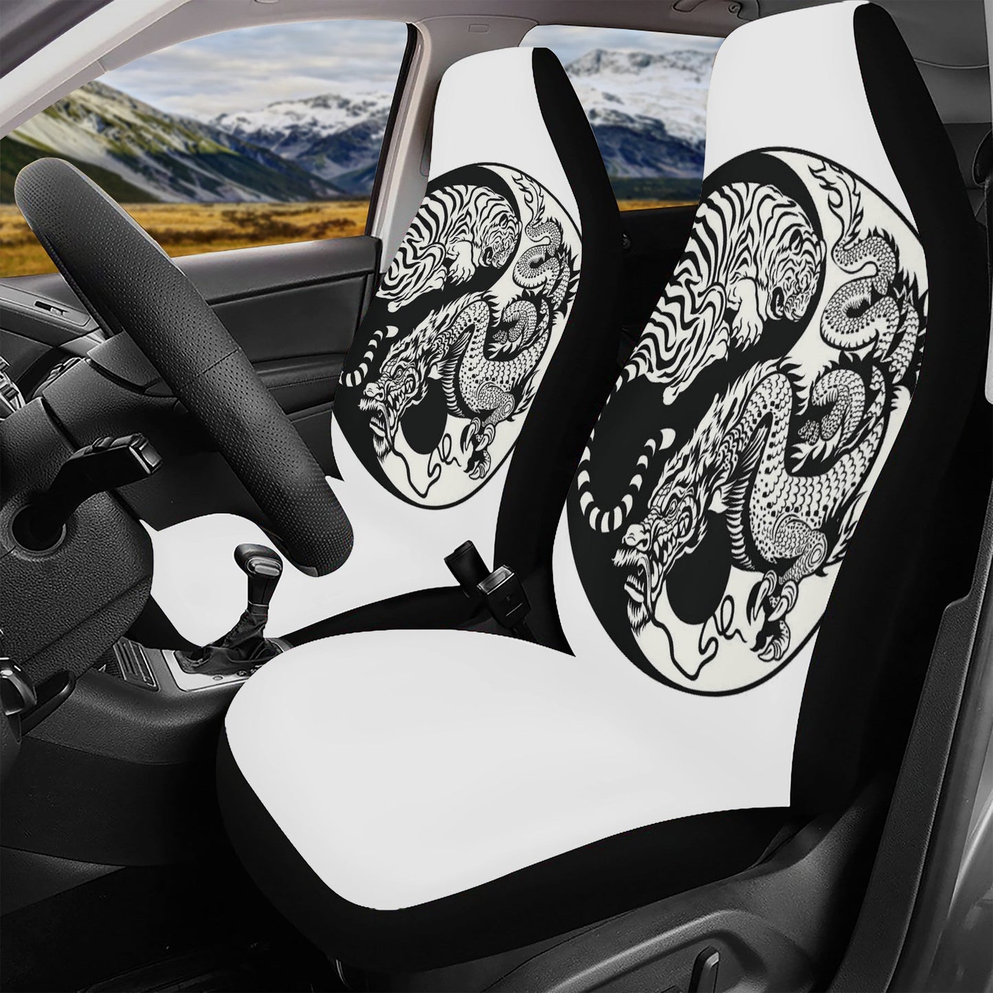 Tiger & Dragon Car Seat Cover Set JewelryLuxeUS.Shop