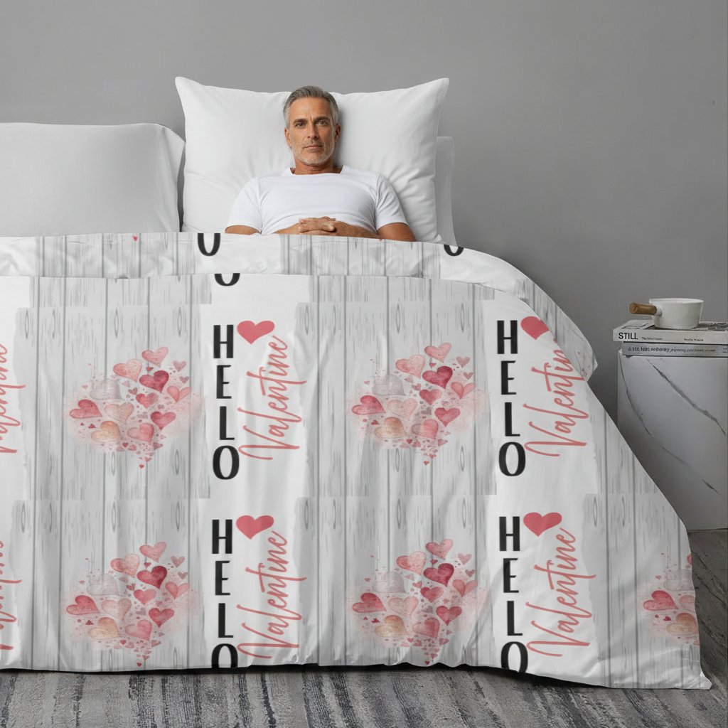 Four - piece bedding set Hello Valentine, Valentine's Day home decor