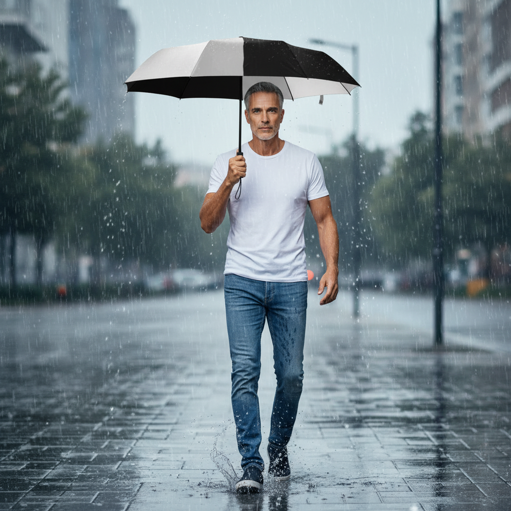 Umbrella black and white