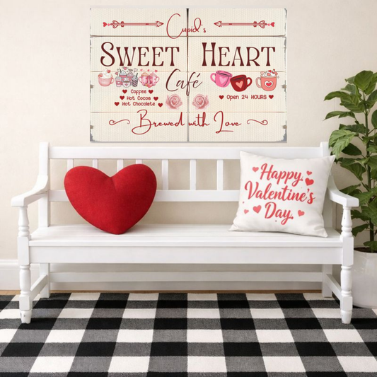 Valentine's Day Sweet Heart design wall art canvas