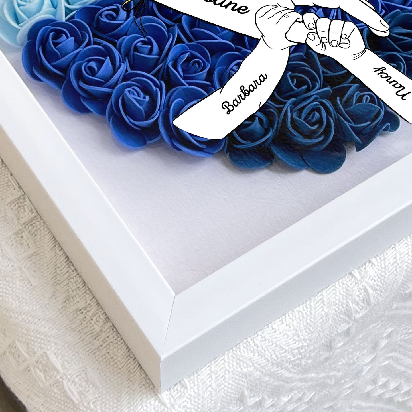 We Love You Mommy Hand Holding - Personalized Flower Shadow Box by Inkedjoy