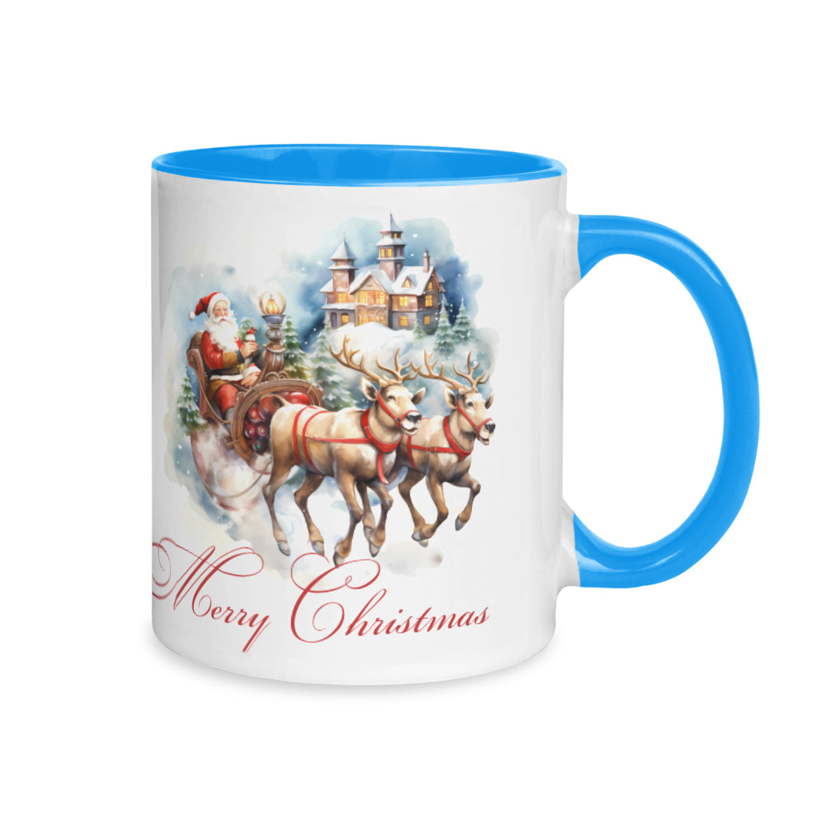 Santa Claus is coming Two-Tone Mug by ChristmasLoving.Shop