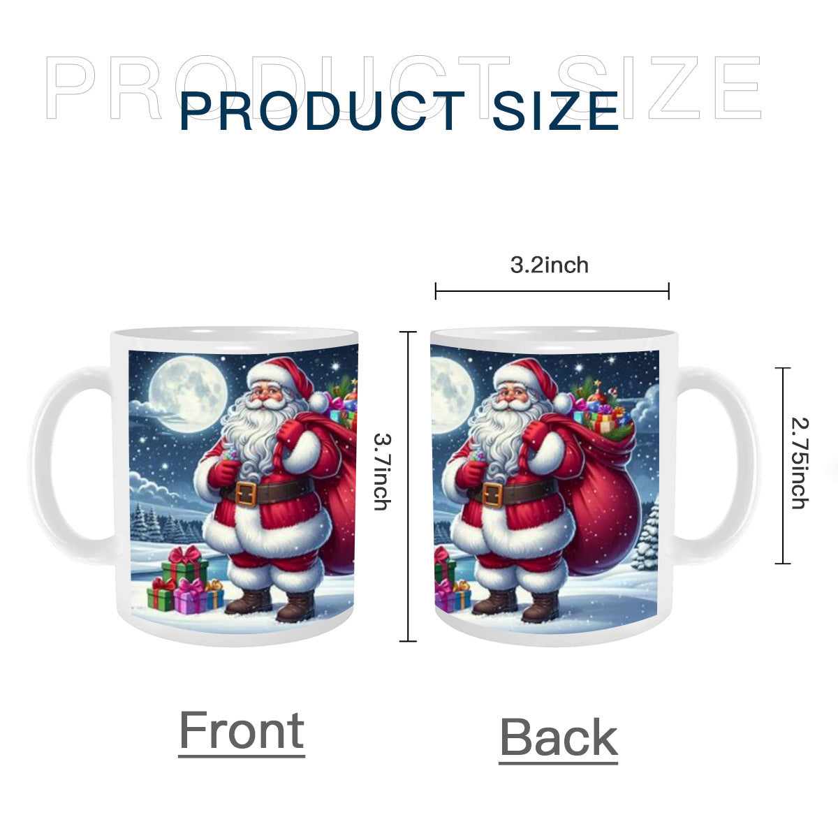 High Quality Scratch Resistant Mug (325ml/11oz) | Ceramic - Santa Claus 1 by ChristmasLoving.Shop