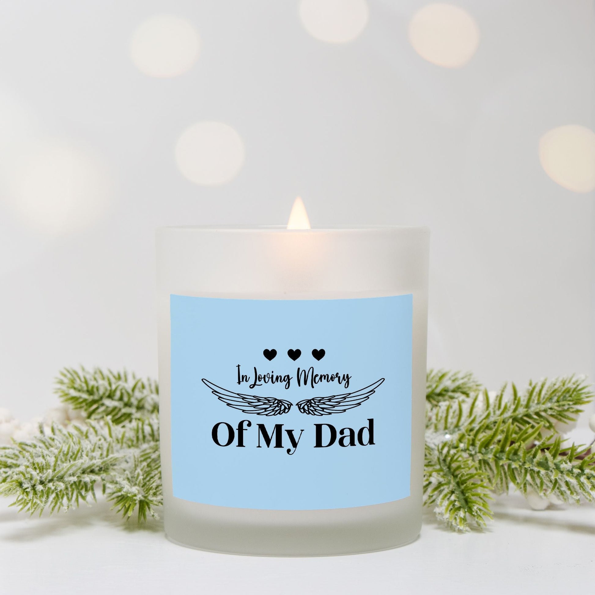 Memory of my Dad Candle Frosted Glass (Hand Poured 11 oz) by JewelryLuxeUS Store