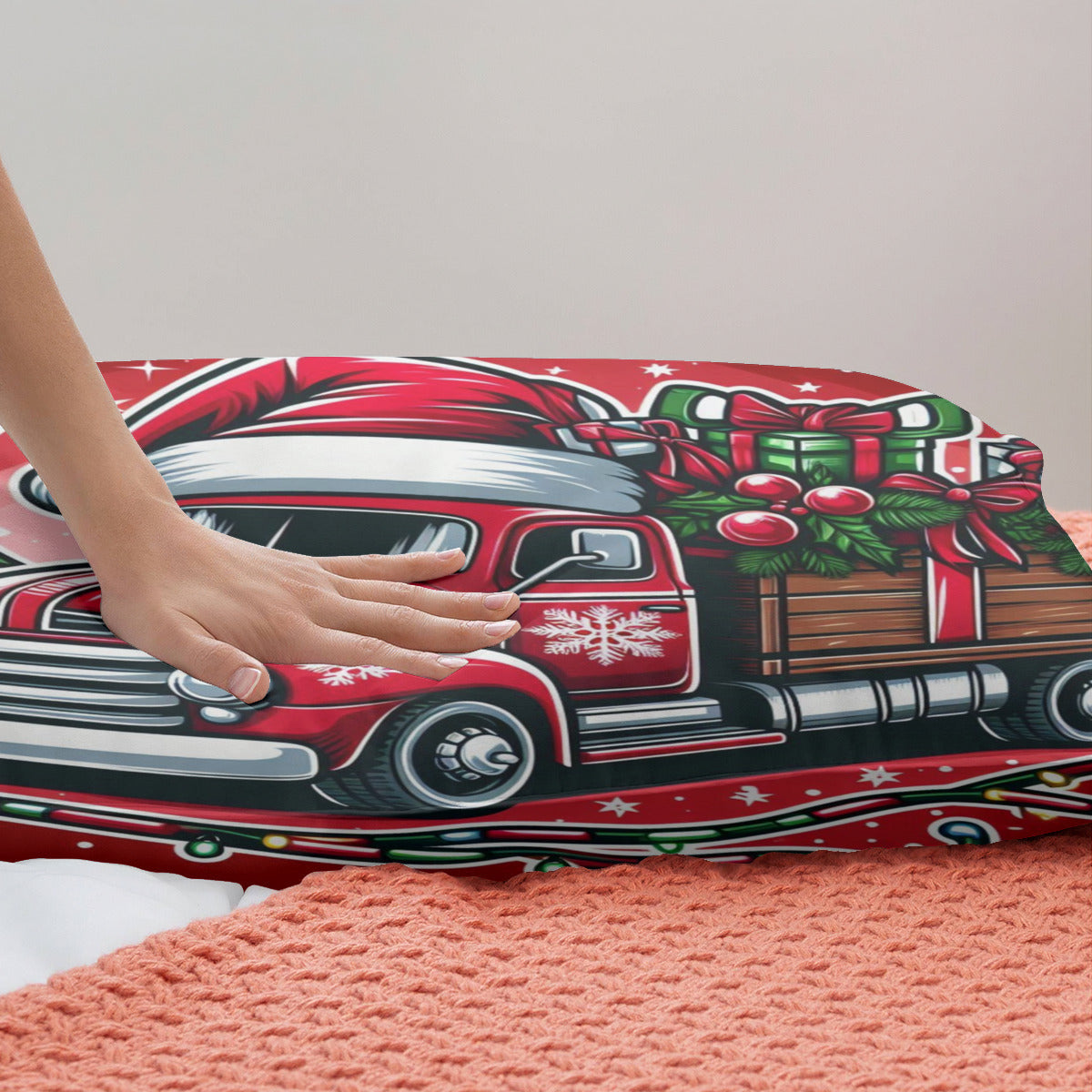 Christmas Truck Bedding four piece set by ChristmasLoving.Shop
