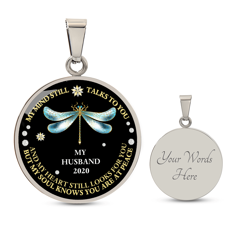 Circle Husband memorial  Necklace