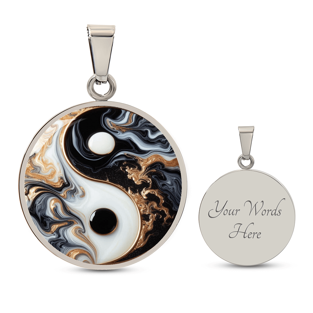 Luxury Yin Yang Circle Necklace – Modern Minimalist Pendant for Her | Designer Jewelry Gift by ShineOn Fulfillment