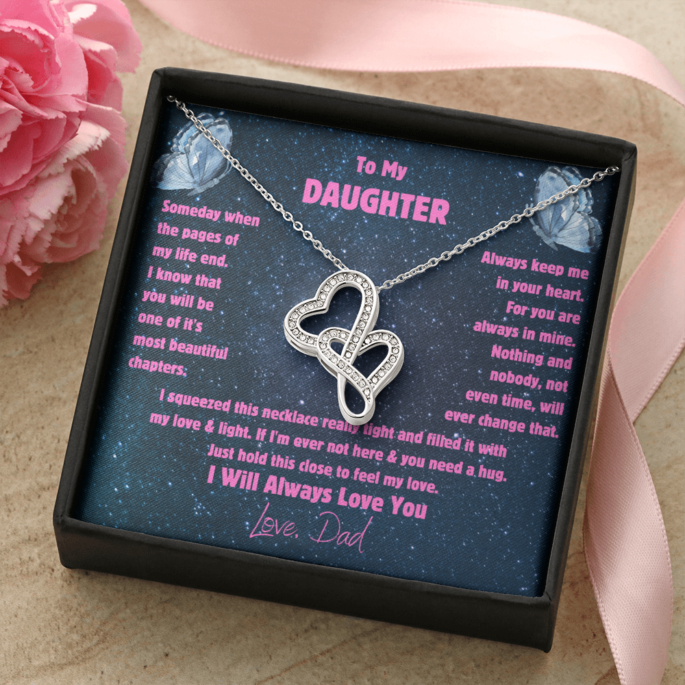 Heart-to-Heart Pendant Necklace To my Daughter, Love Dad