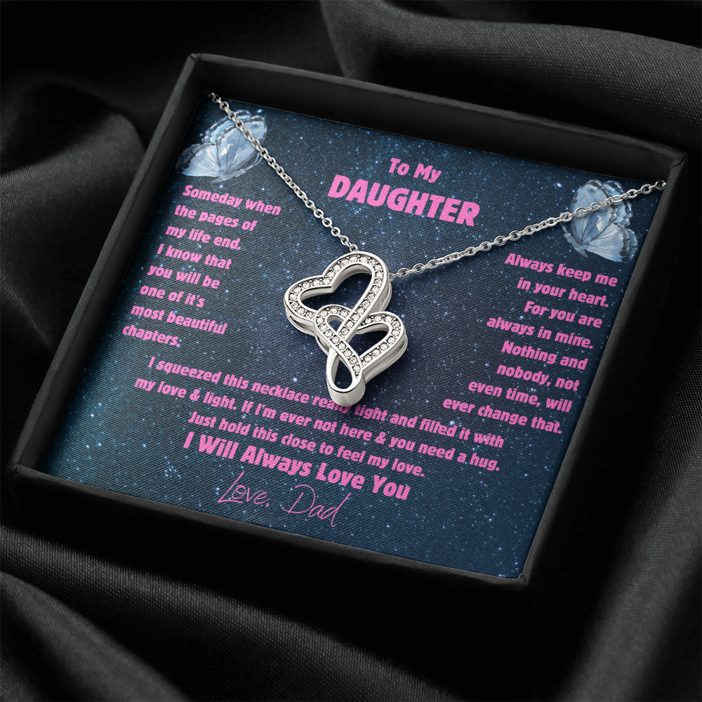 Heart-to-Heart Pendant Necklace To my Daughter, Love Dad