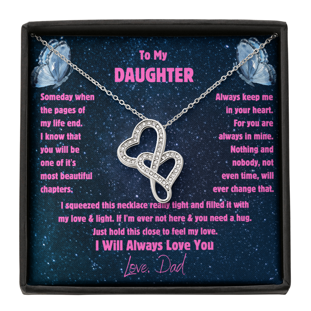 Heart-to-Heart Pendant Necklace To my Daughter, Love Dad