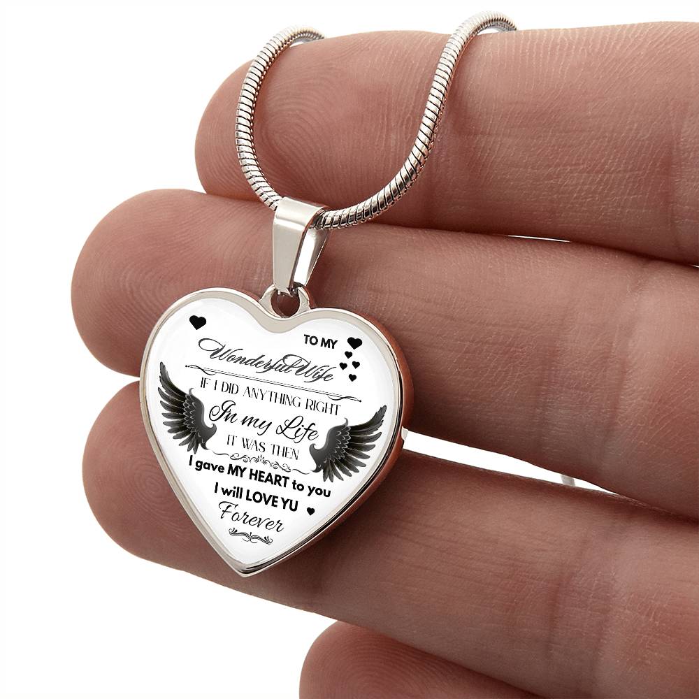 Angel Wings Necklace – To My Wonderful Wife Love Gift, Sentimental Jewelry for Wife's Birthday, Anniversary, or Just Because by ShineOn Fulfillment