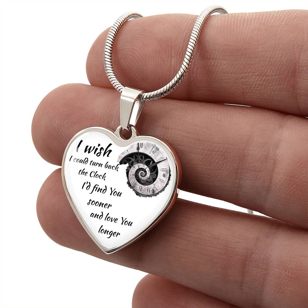 Luxury Graphic Heart Necklace "I'd find You sooner"