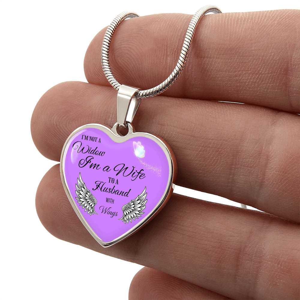 Luxury Graphic Heart Necklace " I'm not a Widow..."