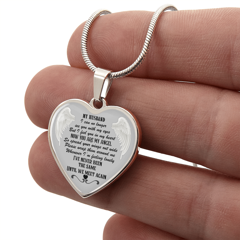 Luxury Graphic Heart Necklace for Husband Memorial