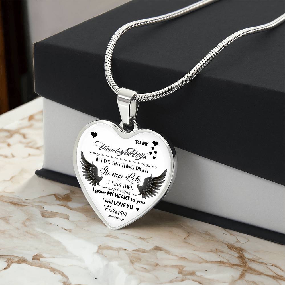 Angel Wings Necklace – To My Wonderful Wife Love Gift, Sentimental Jewelry for Wife's Birthday, Anniversary, or Just Because by ShineOn Fulfillment