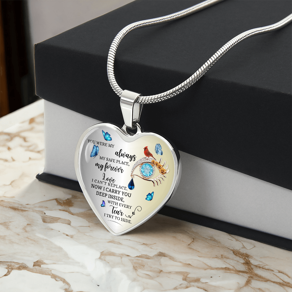 Forever Love Necklace for Wife, Husband Memorial Gift, Loss of Husband Jewelry, Sympathy Heart Pendant, In Loving Memory Keepsake