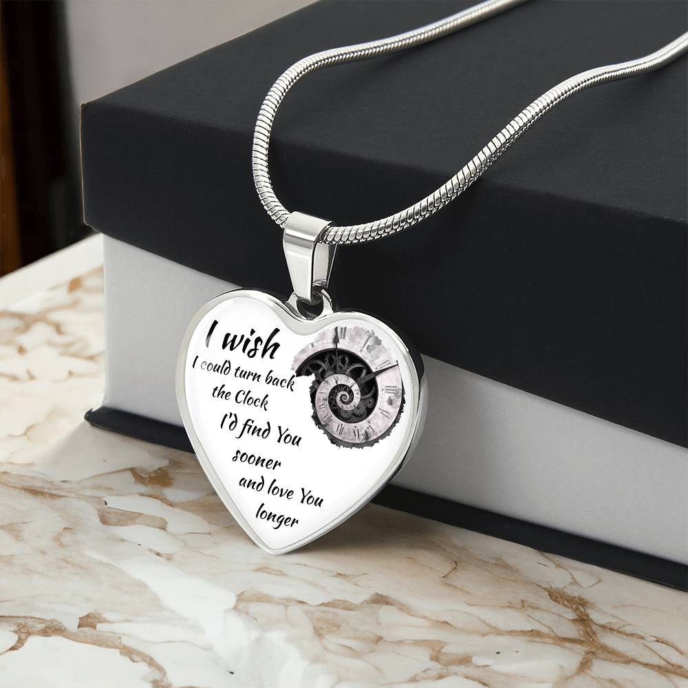 Luxury Graphic Heart Necklace "I'd find You sooner"