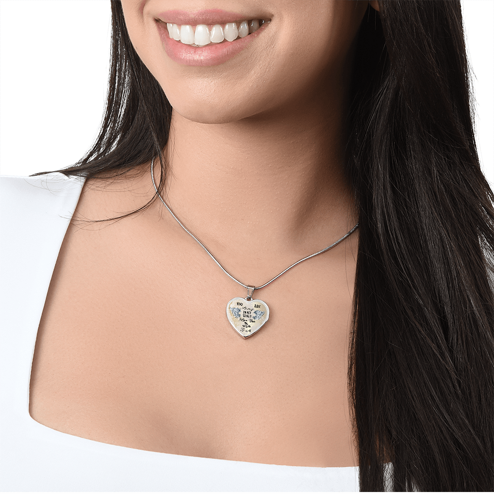Personalized Heart pendant necklace with back engraving, You are always in my Heart ShineOn Fulfillment