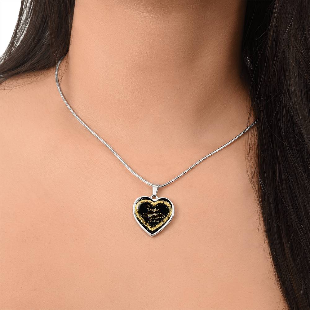 Luxury Heart pendant Necklace To my Daughter, love Dad by ShineOn Fulfillment
