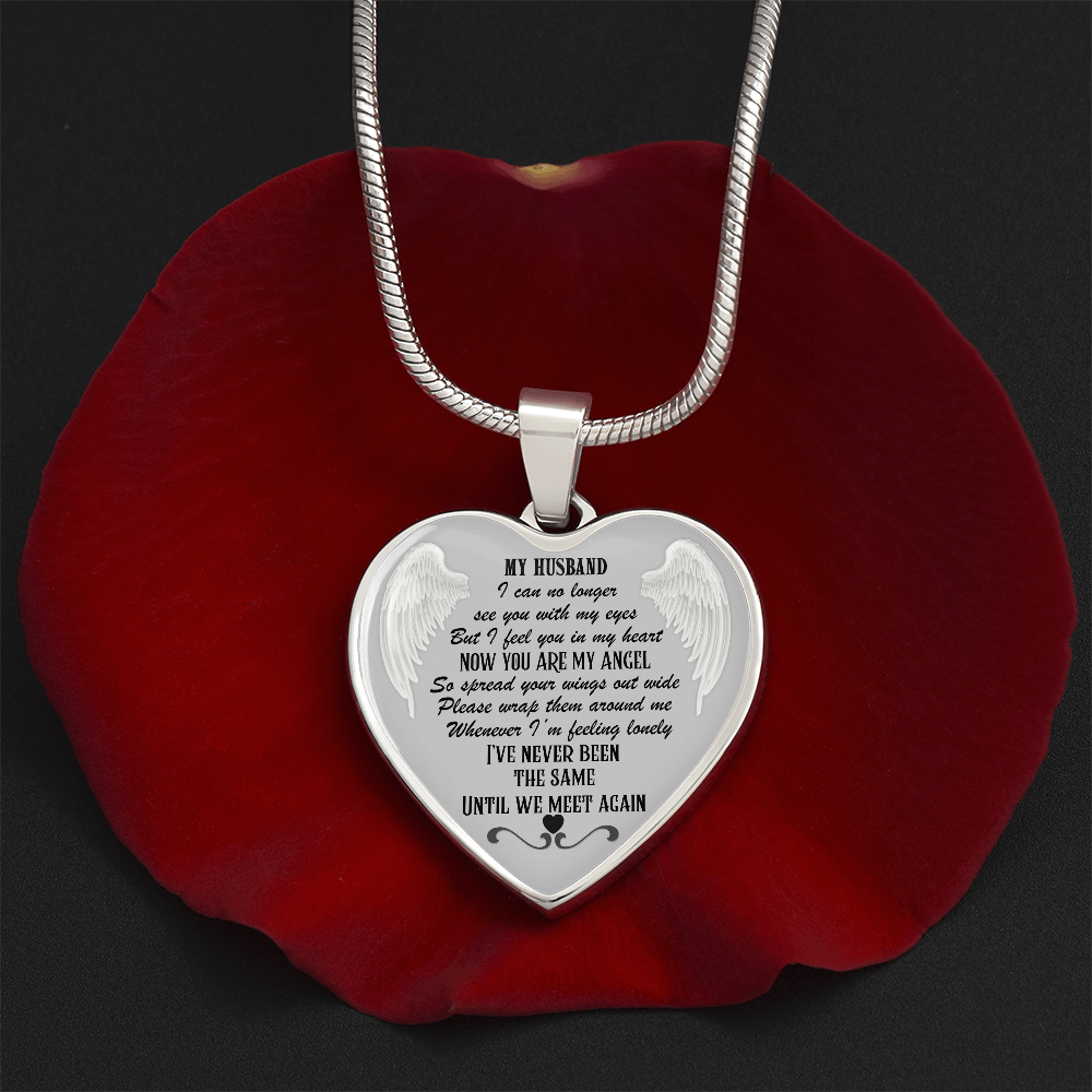 Luxury Graphic Heart Necklace for Husband Memorial