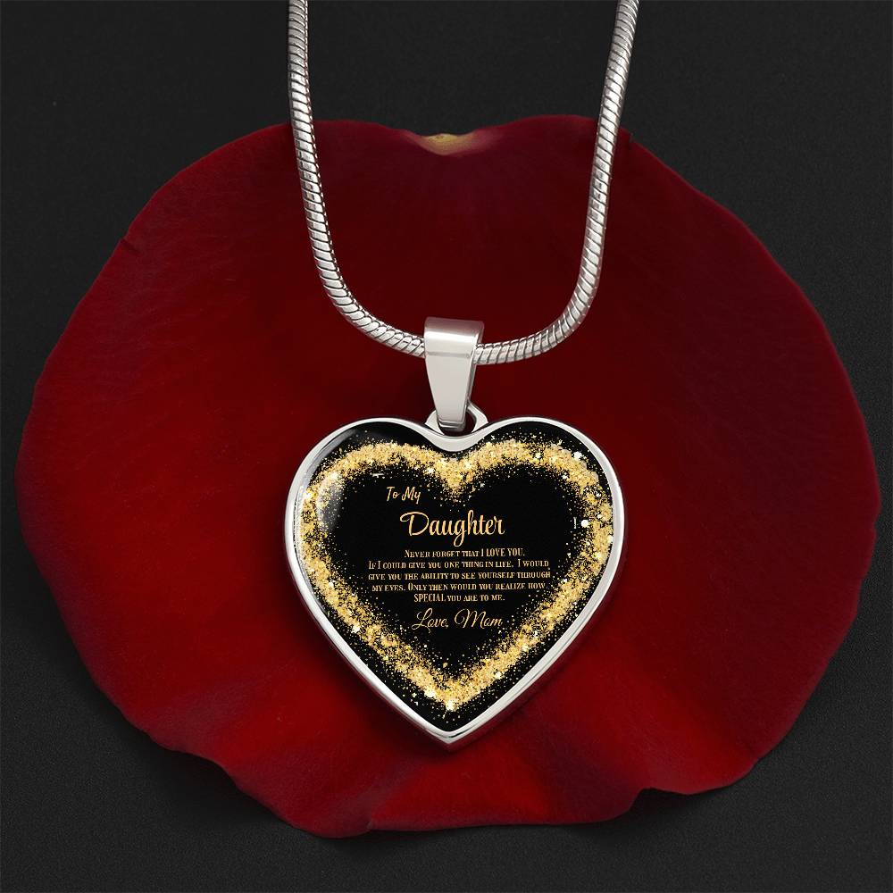 Luxury Heart Pendant Necklace – To My Daughter, Love Mom | Sentimental Jewelry Gift by ShineOn Fulfillment