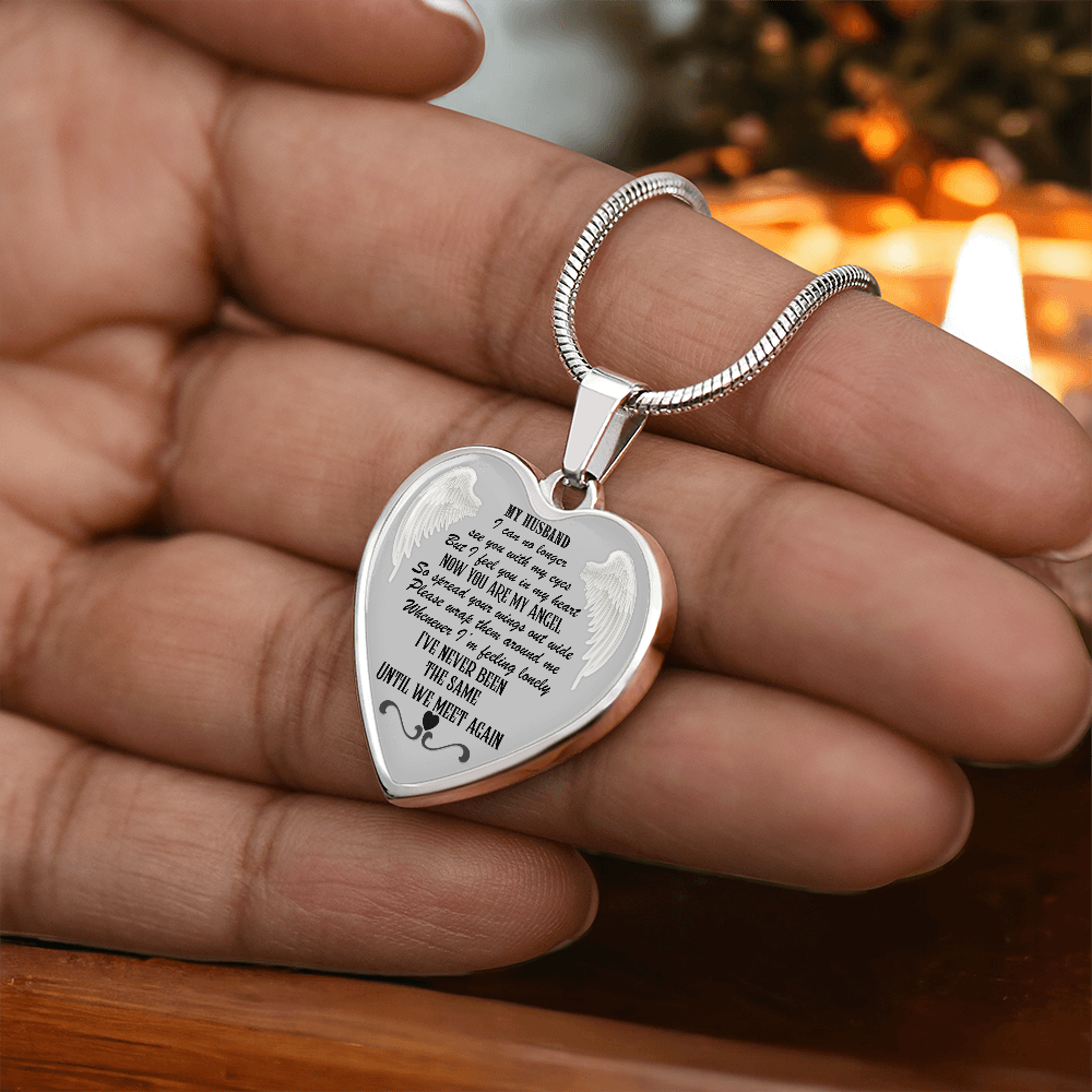 Luxury Graphic Heart Necklace for Husband Memorial