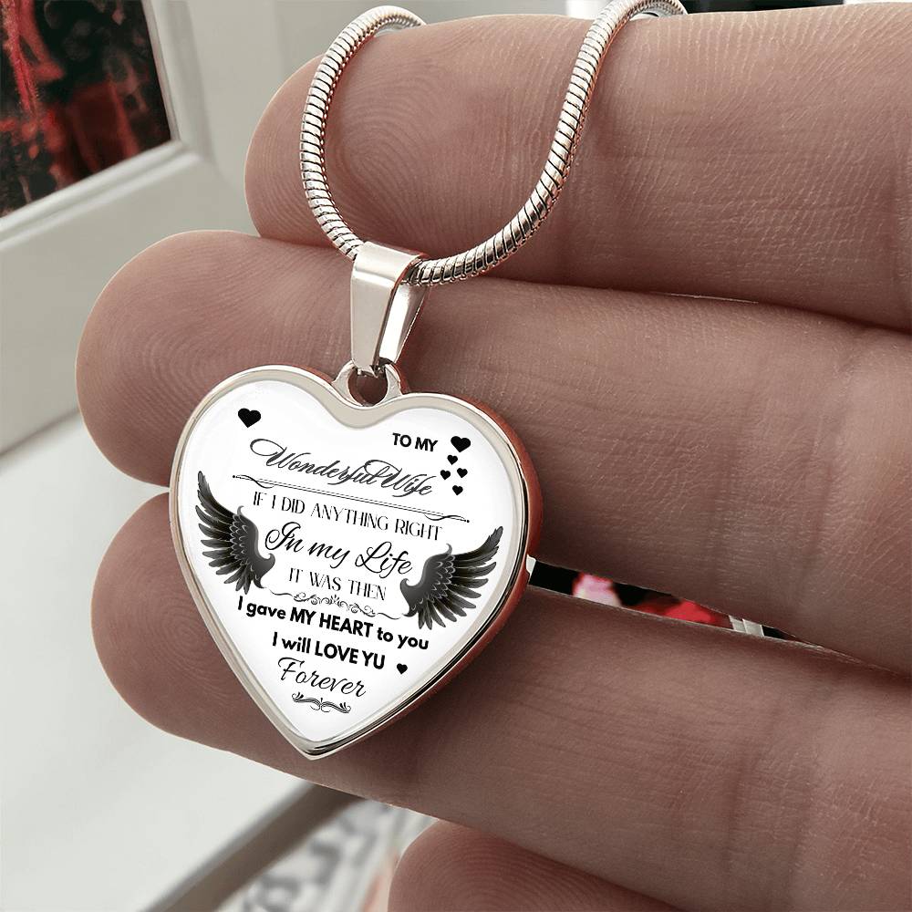 Angel Wings Necklace – To My Wonderful Wife Love Gift, Sentimental Jewelry for Wife's Birthday, Anniversary, or Just Because by ShineOn Fulfillment