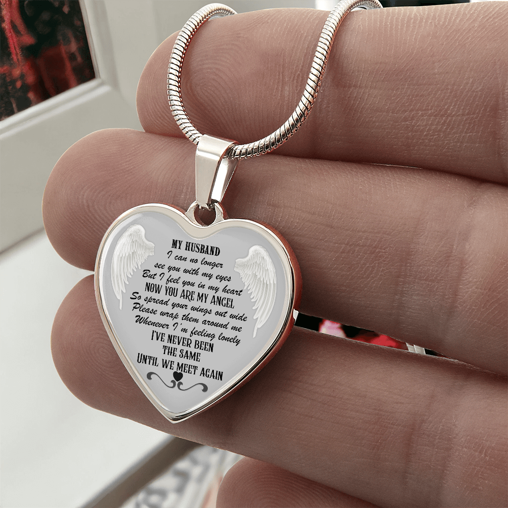 Luxury Graphic Heart Necklace for Husband Memorial